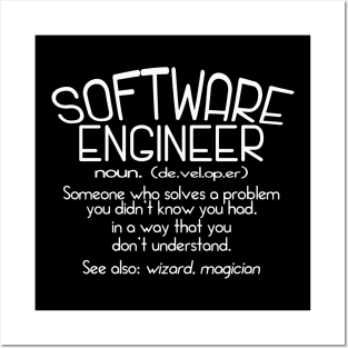 Funny Software Engineer Definition For Geeks and Nerds Posters and Art